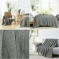 thumbnail image 3 of Southshore Fine Living, Inc. Checkered Blanket Queen Size, Oversized Blanket, Black and White Check, 3 of 9