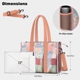 thumbnail image 5 of Teacher Tote Bag,Pioneer Flower Floral Print Pattern Teacher Utility Tote Bag,Large Work Tote Bags for Women with Multiple Pockets,Top Zipper Closure,13.8x10.6x6.7 Inch, 5 of 5