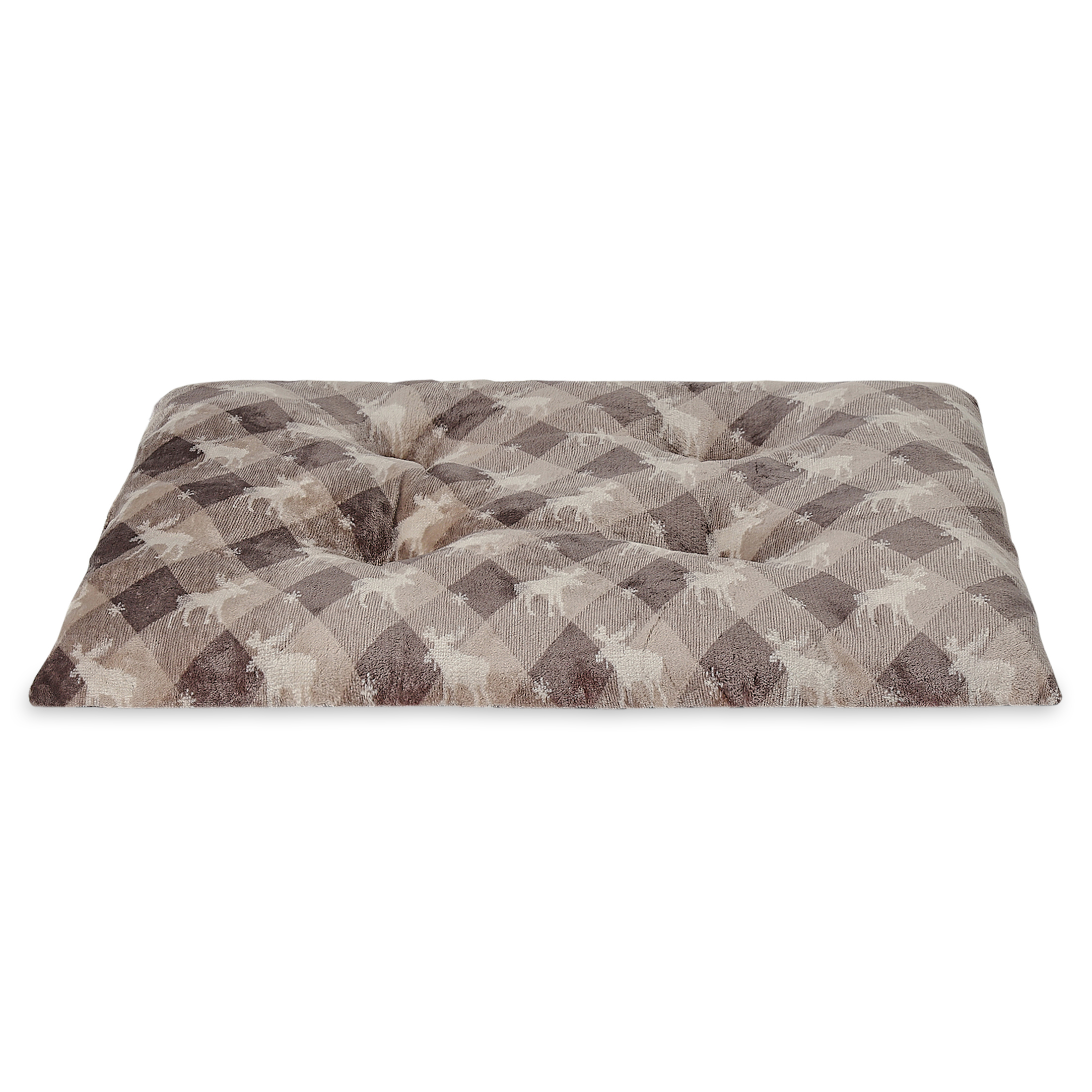 Vibrant Life Medium Pillow Dog Bed, Brown Chic Cabin Moose, 27" x 36"
