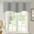 thumbnail image 2 of Visland Blackout Curtain Valances Solid Rod Pocket Scalloped Valances Short Curtain Panels for Kitchen Window/Bedroom/Barthroom, 52" x 18" Inches, 2 of 6
