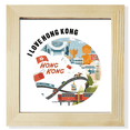 thumbnail image 1 of Hong Kong Famous Cartoon Places Square Picture Frame Wall Tabletop Display, 1 of 3