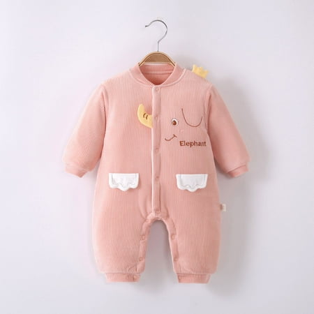 

Yidarton Baby Jumpsuit Born Baby Winter Cotton Warm Jumpsuit Newborn Thickened Boneless Coat Cotton-padded Jacket Pink