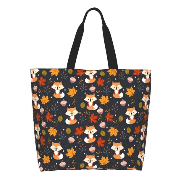 Easygdp Autumn Fox Bolsas Tote para Mujer, Bolsos de Hombro para Viaje, Bolsos de Mano de Gran Capacidad para Compras y Trabajo