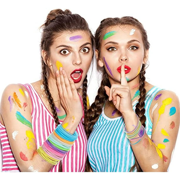 120 Pulseras De Gelatina Luminosas – Silicona Elástica Que Brilla En La Oscuridad – Colores Surtidos – Ideales Para Fiestas Neon De Los 80 – Regalo Para Niños Y Adultos