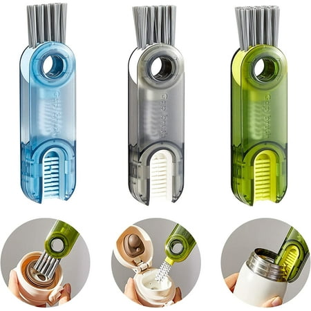 

3 in 1 Multifunctional Cleaning Brush Cup Lid Cleaning Brush Set Bottle Cleaner Multifunctional Crevice Cleaning Brush Mini Straw Cleaner