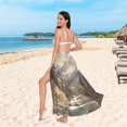 thumbnail image 6 of FORMRS Womens Long Sarong Beach Wrap Semi-Sheer Bikini Skirt Bathing Swimsuit Cover Up, Snow Mountains, 6 of 7