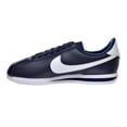 thumbnail image 4 of Nike Cortez Basic Leather Men's Shoes Obsidian/White/Metallic Silver 819719-410, 4 of 6