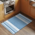 thumbnail image 3 of Vintage Sky Blue Striped Bathroom Rug Washable 2x3 Entryway Rug Non Slip Farmhouse Modern Stripes Boho Texture Front Door Mat Low Pile Indoor Doormat Throw Floor Carpet for Kitchen Bedroom Entrance, 3 of 9