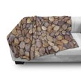 thumbnail image 3 of Rock Soft Flannel Fleece Throw Blanket, Flat and Silky Stones Assembled Together by the Beach Vacation Effects Earth Tones, Cozy Plush for Indoor and Outdoor Use, 60" x 80", Multicolor, by Ambesonne, 3 of 6