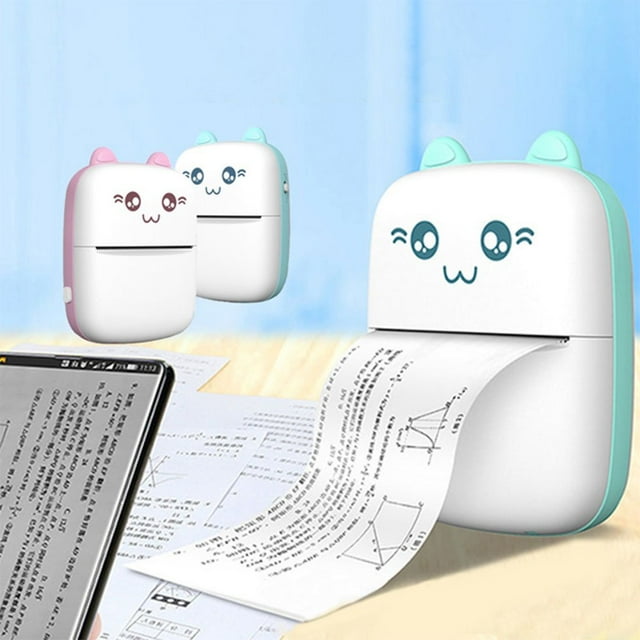 Bluetooth Pocket Printer Wirrless Thermo Printer Instant Printing of Labels Photos and Notes Black and White Image with USB cable Gift for Children Students