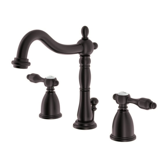 Kingston Brass KB1975TAL Tudor Widespread Bathroom Faucet with Plastic Pop-Up, Oil Rubbed Bronze