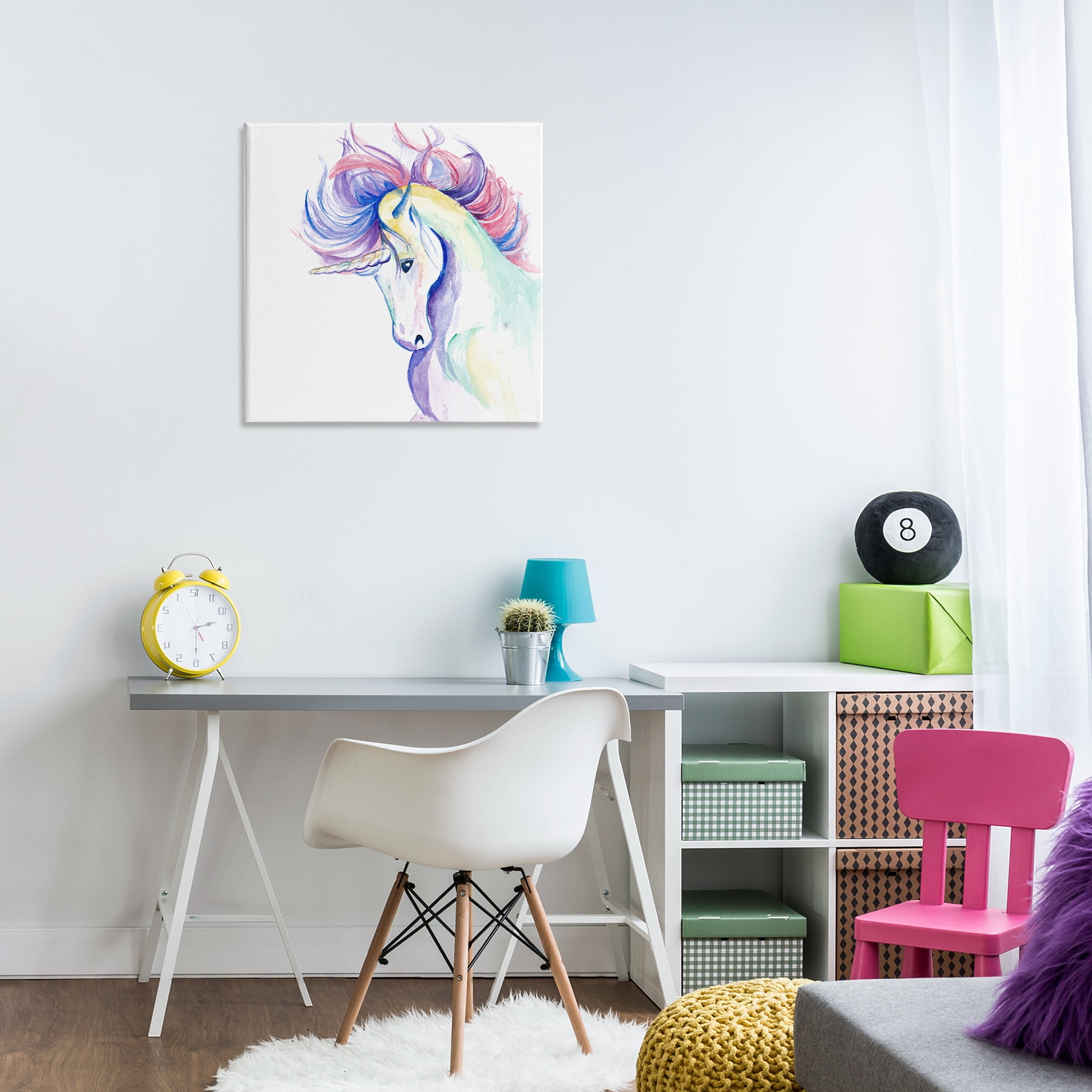 Stupell Industries Windblown Mane Unicorn Fantasy & Sci-Fi Painting Wrapped Canvas Art Print Wall Art, 24 x 24