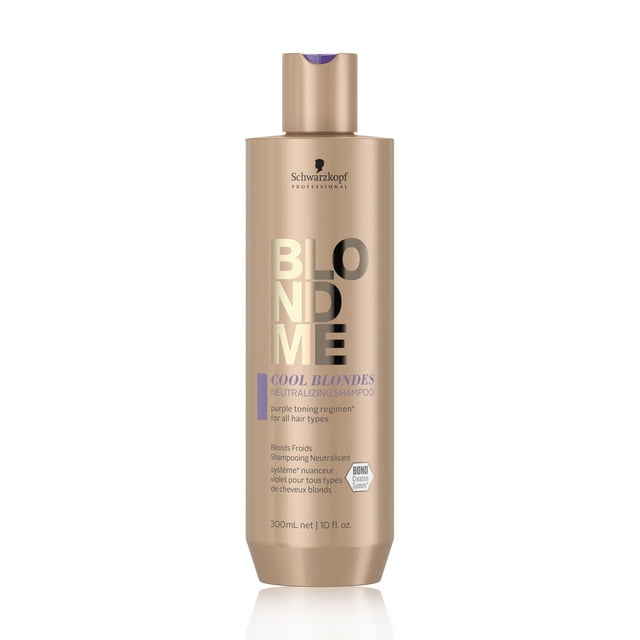 BLOND ME - Cool Blondes Shampoo Neutralizante 300 ml, para Rubios Fríos, con Tecnología 3D Bond Creation y Complejo Velvet Flower Protein, Limpia Suavemente y Cuida Cabello, Fort