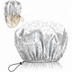 thumbnail image 1 of wonima11 Luxury Shower Cap Silk Satin Lined Waterproof Reusable Adjustable Elastic Dry Hair Bathing Caps Cute for Women Girls-Gray Cheetah Leopard, 1 of 1
