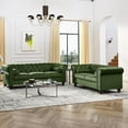 thumbnail image 5 of Velvet Chesterfield Loveseat, Tufted 2-Seater Sofa Couch with Nailhead Trim and Rolled Arms for Living Room Office Décor Green, 5 of 9
