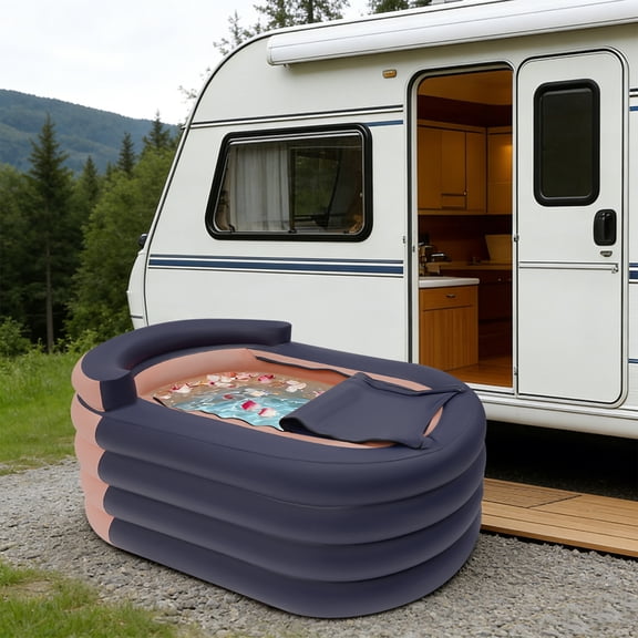 84*140*74cm/33. 07*55. 11*29. 13in Portable Ice Bath Tub PVC Inflatable Hot Bathtub SPA Massage Athletes Outdoor