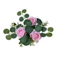 thumbnail image 4 of simhoa Candle Garland Artificial Floral Wreaths for Dining Table Tabletop Cafe Pink, 4 of 8