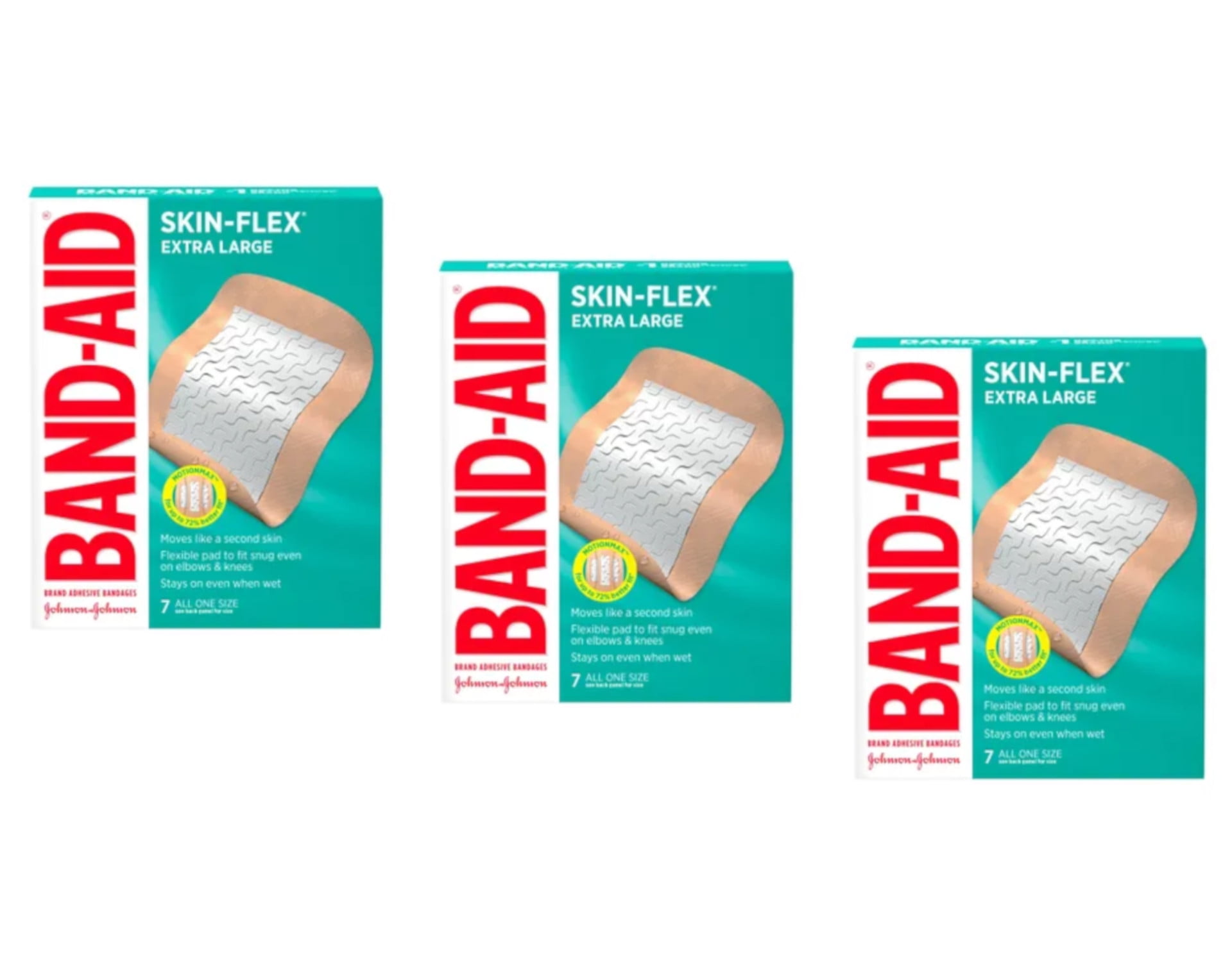 Band Aid Skin Flex Adhesive Bandages, Extra Large, 7 Ea, 3 Pack
