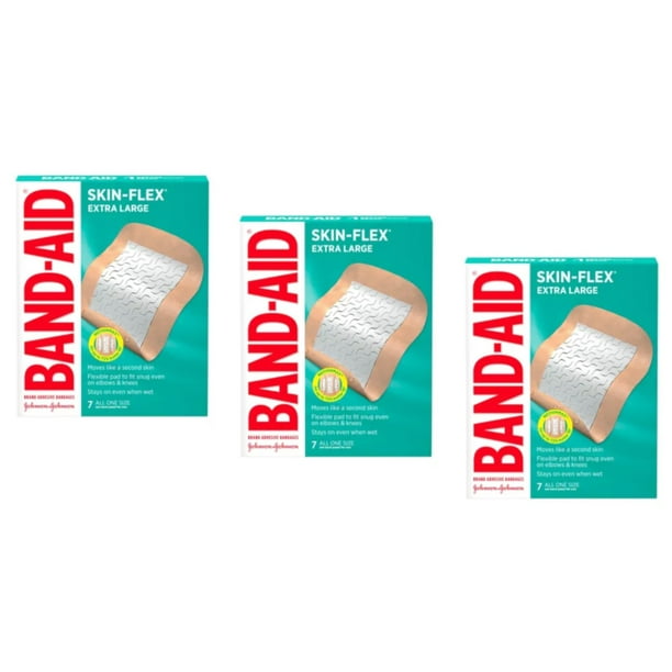 Band Aid Skin Flex Adhesive Bandages, Extra Large, 7 Ea, 3 Pack