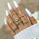 thumbnail image 2 of Anillo de serpiente con diamantes geométricos y anillo de siete piezas con animales del zodíaco, 2 of 6