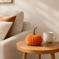 thumbnail image 2 of huayou Velvet Artificial Pumpkin 3.15x2.76 Inch Brown Velvet Pumpkin Mini Table Decor for Fall Thanksgiving Halloween Party Arrangement, 2 of 7