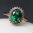 thumbnail image 4 of HeartsAndYou 3ct Natural Green Floral Halo Solitaire Ring 100% REAL 14k SOLID White Gold, 4 of 9