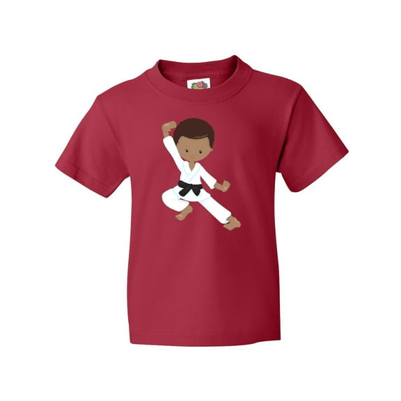 Inktastic African American Boy, Karate Boy, Kata, Black Belt Youth T-Shirt