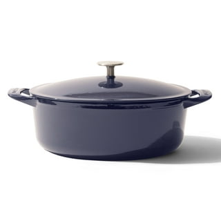 Bayou Classic 7415 6 Qt. Oval Cast Iron Roaster Pot with Lid and Handles 