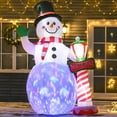 thumbnail image 2 of HOMCOM Décoration Intérieure Extérieure Gonflable de Noël Snowman avec Lumière, 2 of 10