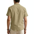 thumbnail image 2 of Jyeity Button Shirts for Men Breathable Casual Linen,Short Sleeve Collar T Shirts Tops L, 2 of 4
