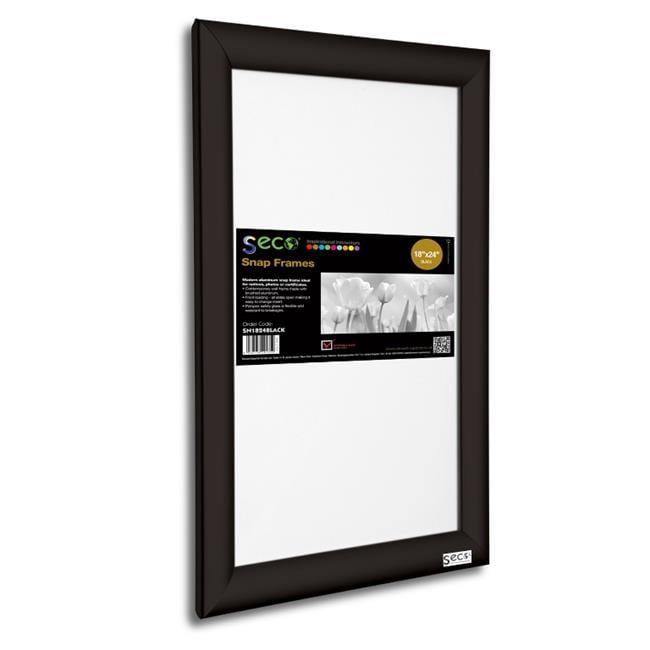 Seco 18 X 24 In Front Load Easy Open Snap Poster Picture Black Front Load Easy Open Snap Poster Picture Black Aluminum Frame
