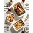 thumbnail image 4 of Deep Casserole Dishes for Oven, 13.7”x9.6” Ceramic Baking Dish Set with Roasting Racks, Large Lasagna Pans with Handles, Rectangular Bakeware as Gift for Mom, White (4.6QT/3.0QT/1.6QT), Set of 3, 4 of 9