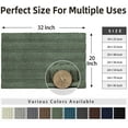 thumbnail image 5 of Easy-Going Luxury Chenille Striped Pattern Bath Mat, 20x32 in, Soft Plush Bath Rug, Absorbent Bathroom Rug, Non Slip Perfect Carpet Rugs for Shower, Bedroom, Front Door, Entryway (Greyish Green), 5 of 7