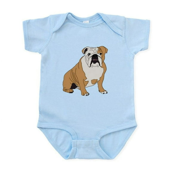 CafePress - Sitting Bulldog Baby Light Bodysuit - Baby Light Bodysuit, Size Newborn - 24 Months