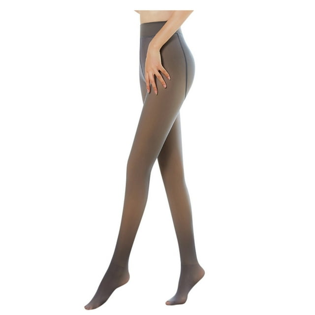 Women Fleece Lined Tights Fake Translucent Thermal Leggings Winter