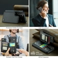 thumbnail image 5 of Feishell for Samsung Galaxy S22 Case with Card Holder, Wallet Case for Women Men with RFID Blocking, Durable PU Leather Kickstand Magnetic Clasp Shockproof Phone Case,Black, 5 of 9