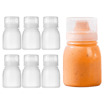 Condiment Porous Squeeze Bottles, Small Salad Dressing & Sauce Container, Multi-nozzle Bottle - 6 pcs, 6oz, 5 nozzles