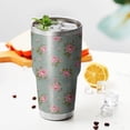 thumbnail image 4 of 30oz Pioneer Flower Floral Print Pattern Tumbler, Double Wall Vacuum Insulated Cup, BPA-Free Leak Proof Lid & Reusable Straws, Hot 12h, Cold 34h, 4 of 6