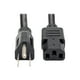 Eaton Tripp Lite Series Power NEMA C13 Computer Cord, 5-15P to - Heavy-Duty, 15A, 125V, 14 AWG, 10 ft. (3.05 M), Black - Câble d'Alimentation - NEMA 5-15 (M) vers Power IEC 60320 C13 - AC 110 V - 10 ft - Moulé - Noir – image 1 sur 4