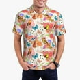 thumbnail image 2 of Balery Flowers And Birds Watercolor Printed Men’s Short Sleeve Polo Shirt, Midweight Men's Shirt,Golf Polo shirts -Small, 2 of 8
