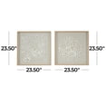 thumbnail image 4 of 24"W, 24"H Cream Geometric Handmade Overlapping Shells Shadow Box with Canvas Backing, by DecMode (2 Count), 4 of 14