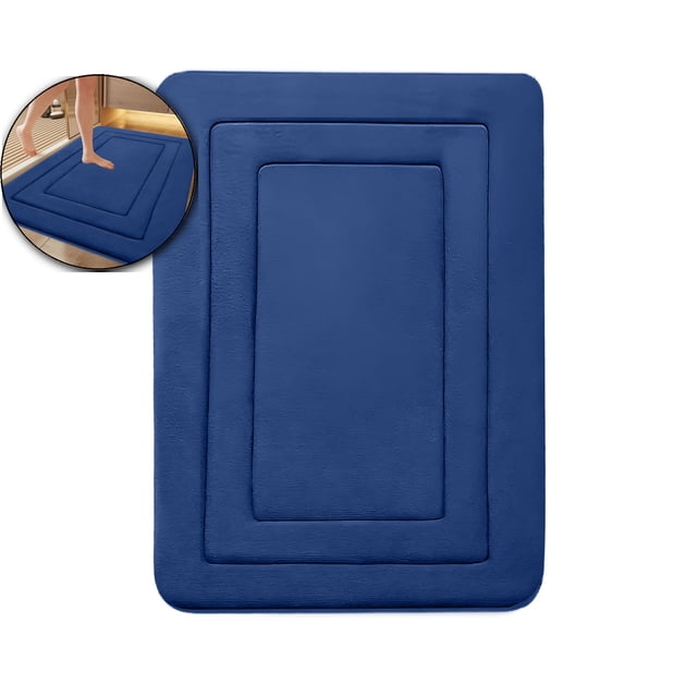 Dvruxg Absorbent Bathroom Rug - Velvet Fleece & Foam, Non-Slip Rubber Backing, 16x24in, Multiple Colors for Bath, Bedroom, Kitchen