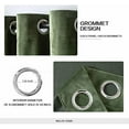 thumbnail image 2 of Velvet Curtains Olive Green Elegant Grommet Curtains Thermal Insulated Soundproof Room Darkening Drapes for Classical Living Room Bedroom Decor 52 x 94 Inch Set of 2, 2 of 7
