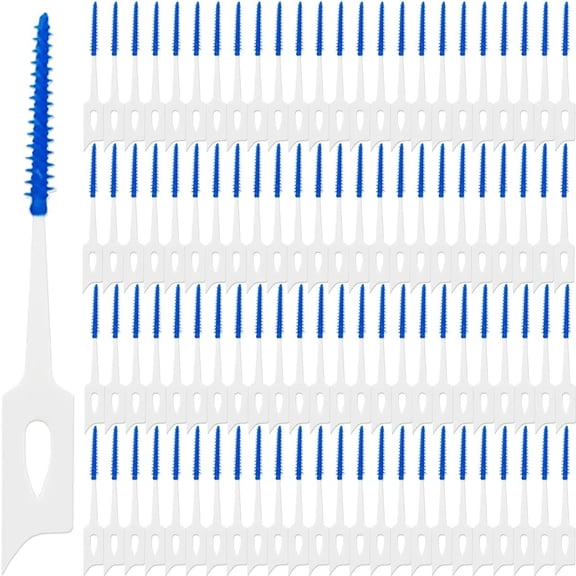 RONYOUNG 400PCS Dual-Use Interdental Brushes Soft Silicone Dental Picks Toothpicks Between Teeth Brush, Tooth Flossing Brush for Cleaning Orthodontic Wire Toothbrush Clean Tool