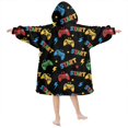 thumbnail image 2 of Game Controller Black Pattern Lamb Fleece Blanket Hoodies for Teens ,Teens Oversize Sherpa Wearable Hooded Blanket Sweatshirt with Super Pockets, 2 of 6