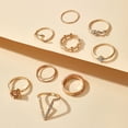 thumbnail image 6 of QJUHUNG 9 Pcs Vintage Knuckle Stackable Rings Set for Women, Bohemian Gold Plated Comfort Fit Joint Finger Rings Gift, 6 of 7