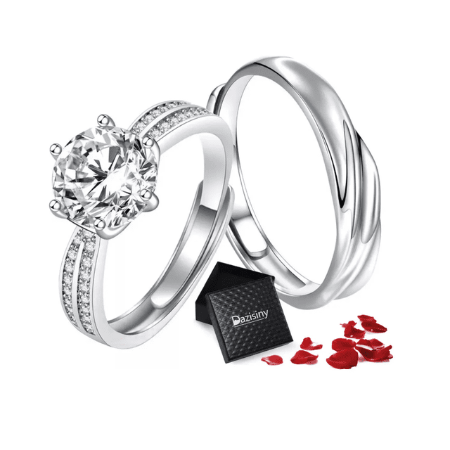 2 Anillos De Pareja Compromiso Hombre Y Mujer