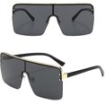 thumbnail image 5 of A Pack Of 2 Stylish Sunglasses (gold Framed Black Gray+gold Framed Earth Yellow) For Men And Women With Oversized Uv400 Flat Top Square Glasses, 5 of 5