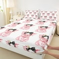 thumbnail image 2 of jejeloiu Cute Pig Bed Sheets,Farm Animal King Sheets,Black Dot Bowtie Sheet Set For Child,Lightweight Room Decor,4-Piece, 2 of 7