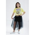 thumbnail image 2 of SpongeBob SquarePants Boxy Drop Shoulder T-Shirt and Mesh Tulle Skort Toddler to Big Kid, 2 of 5